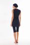 Zero Sleeve Purple Striped Navy Women's Swimsuit - 5