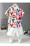 Children's Letter Printed T-Shirt and Shorts Set - 2
