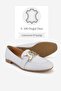 WOMEN'S WHITE GENUINE LEATHER 34-35-41-42 NUMBER BUCKLE SHOES - 3