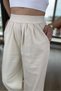 Women's Linen Linen Palazzo Pants with Elastic Waistband 50562 - 3