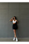 Women's Elastic Waist Ruffled Mini Skirt
