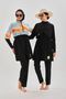 3 Pieces of Hijab Swimsuit with Pleat Detail on the Shoulder Full Covered Swimsuit Plus Size Burkini - 7