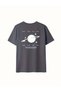 Planet Saturn Printed Crew Neck Short Sleeve Women's T-Shirt - 3