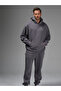 Men's Oversize Smoked Tracksuit Set - 3 Thread, Cotton, Elastic Leg - 6