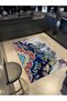 Purple Brush Dyed Traditional Patterned Woven Base Carpet and Washable Carpet Aloha157 - 2