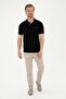 Men's Black Polo Neck T-Shirt - 4