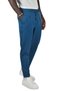 Petrol Blue Double Leg Sports Trousers - Elastic Waist, Pleat Detail and Chain2400085 - 5