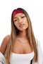 Cotton stretchy bandana running trekking gym yoga fitness pilates athlete sports hair band burgundy - 3