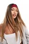 Cotton stretchy bandana running trekking gym yoga fitness pilates athlete sports hair band burgundy - 4