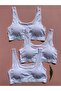 Cotton Lycra Combed Cotton Fabric 3-Piece White Color Sports Bra with Removable Pads