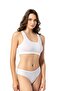 Cotton Lycra Combed Cotton Fabric 3-Piece White Color Sports Bra with Removable Pads - 3