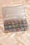 18 Compartments Black Necklace Ring Jewelry Buckle Box Sewing Box Organizer