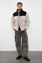 Men's Stone Taslan Regular Fit Color-Blocked Stand Collar Winter Coat Tmnaw25Mo00006 - 2