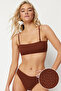 Kahverengi Straplez Kaplı Bikini Üstü TBESS24BU00066