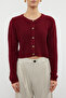 Bordo Süper Crop Basic Triko Hırka TWOAW24HI00419 - 3