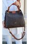 Brown Brown Braided Women's Hand and Shoulder Bag - 4