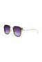 Women's Sunglasses Rectangle Gold Durable Metal Frame Black Glass - 6