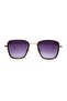 Women's Sunglasses Rectangle Gold Durable Metal Frame Black Glass - 3