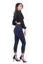 High Waisted SkinnyJean Women's Jeans with Rhinestone Detail on the Legs and Waistband Regular Dark Blue - 6