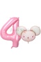 Pink Mouse 1st Birthday Balloon Set: Cute Pink Mouse Theme Balloons, Pink Number Balloons, and Hamster Balloons.