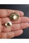 Button Special Design Bottom Footed 3 cm Strap Plated Light Gold Metal Button 5 Pieces - 3