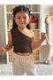 BABY KIDS BROWN RiBANA SINGLE CROP TOP