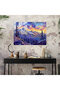 Pointillism Modern Art: Mountain Landscape, Pointillism, Glass Art - 2
