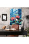 Water Lilies in Cartoon Pop Art Glass Wall Art, Classicism+Popart, Glass Art, Modern Art - 4