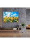 Pointillism Wall Decoration: Sunflower Field, Pointillism, Glass Art, Glass Print - 2