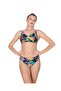Ringed Top Bikini Set Black Patterned - 2