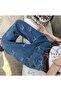 Y2K Ribbon Detail Jeans Blue Trousers - 4