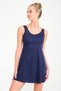 Women's Navy Blue Skirted Dress Swimsuit, Suitable for Sea and Pool, Quick Drying - 2