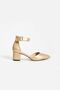 Women's Gold Yellow Heeled Shoes Evening Dress Stiletto Chunky Heel Wedding Dress Shoes 5.5cm - 7