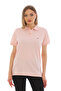 Women's Light Pink Cotton Lycra Polo Neck Short Sleeve Embroidered T-Shirt - 4