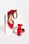 Women's Red Shoes Evening Dress Stiletto Chunky Heel Wedding Dress Shoes 5.5cm - 5