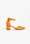 Women's Orange Heeled Shoes Evening Dress Stiletto Chunky Heel Wedding Dress Shoes 5.5cm - 8