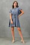 Belted Front Buttoned Shirt Collar Flared Cut Antresite Summer Dress 6010 - 8