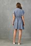 Belted Front Buttoned Shirt Collar Flared Cut Antresite Summer Dress 6010 - 3