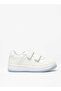 Solid Sneakers with Hook and Loop Closure - 3