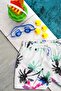 Boy's White Palm Tree Pattern Printed Waist Tie Sea Shorts - 2