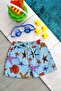 Boys' Starfish Printed Waist Tie Sea Shorts