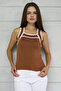 U Striped Striped Collar Thick Strap Summer Women's Knitwear Blouse Undershirt