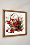 Cherry Basket Painting with Wooden Frame, Watercolor Effect, Cherry Basket Table, Watercolor - 2