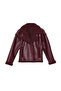Bordo Peluş Detaylı Suni Deri Biker Ceket Mont TWOAW25MO00066 - 16