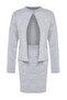 Gray Soft Textured Scarf Knitwear Bottom-Top Suit Twoaw25Au00021 - 7