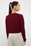 Bordo Süper Crop Basic Triko Hırka TWOAW24HI00419 - 5