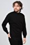Men's Half Turtleneck Plain Sweater 6091024 Black - 3