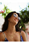 Women's Sunglasses Rectangle Gold Durable Metal Frame Black Glass - 4