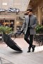 Men's Smoked Slim Fit Stand Collar Stamp Coat - 3