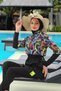 4-Piece Hijab Swimsuit with Gilet Full Covered Hijab Swimsuit Plus Size Burkini